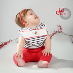 ست سه تیکه دخترانه طرح گیلاس برند نیلی
